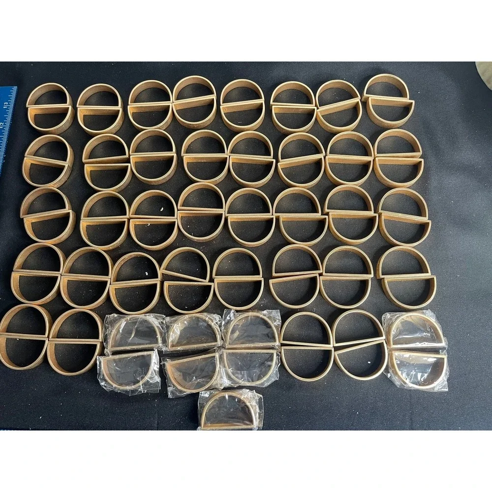80pc Gold Semi‎ Circle Napkin Rings Metal D-Shape Modern Table Decor Wedding